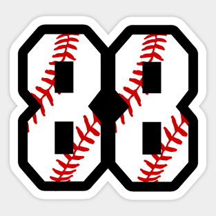 Baseball Number 88 #88 Baseball Shirt Jersey Favorite Player Biggest Fan Sticker